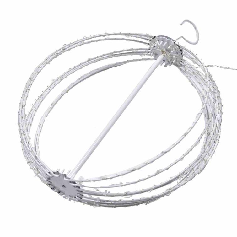 Metallipallo valkoinen, LED valoilla,192 ledi&auml;, &Oslash;30 cm, 230V