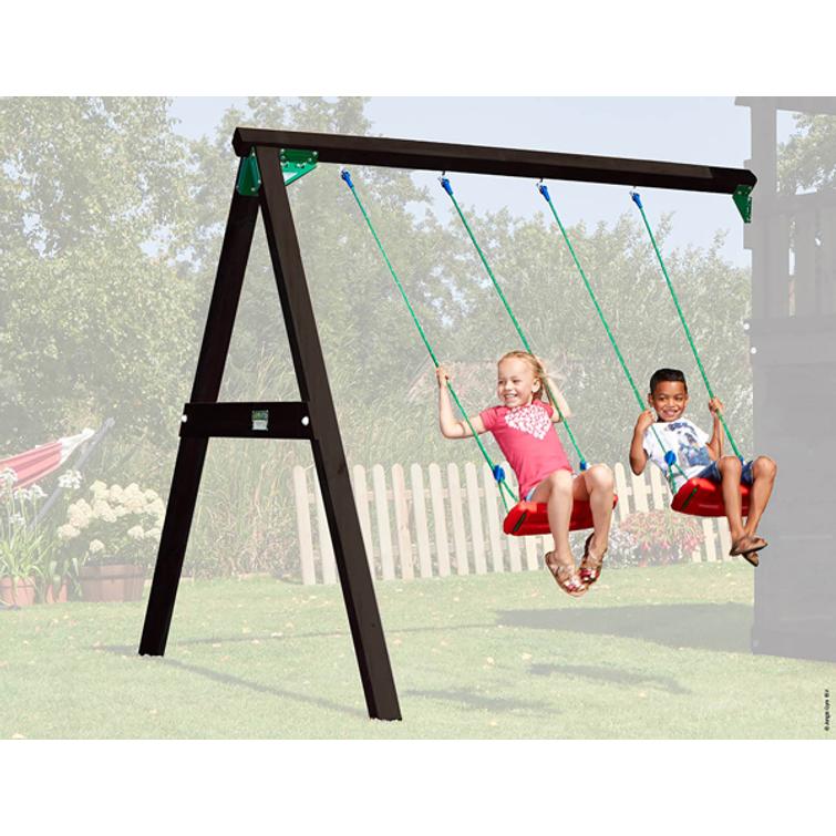 Jungle Gym Swing Module Xtra -kokonaisuus, sis. puutavaran, mustaksi petsattu.