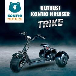 Kontio Motors Kruiser Trike Black with 1.2kWh battery.