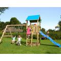 Leikkitornikokonaisuus Jungle Gym Castle ja Swing Module X'tra sekä liukumäki