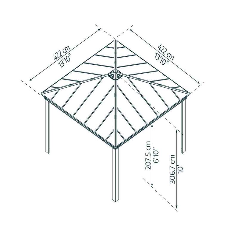 Paviljonki Dallas 4,2x4,2m, Palram Canopia