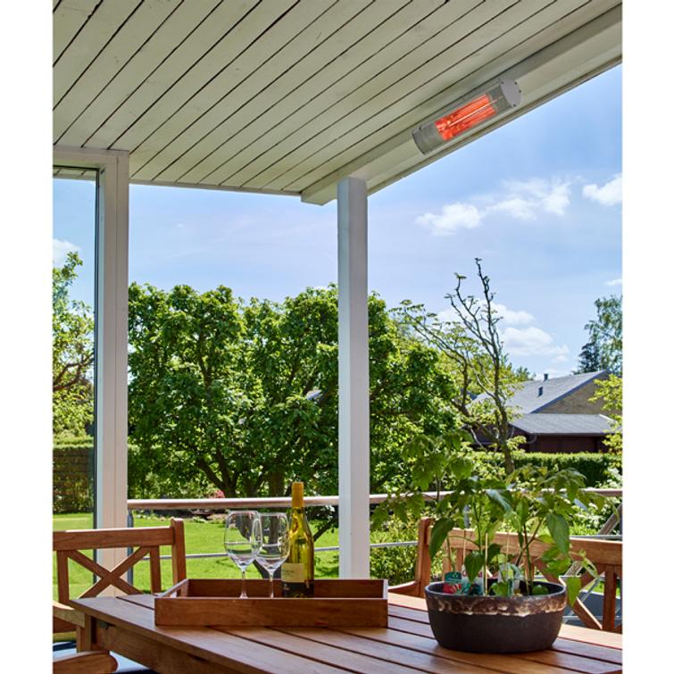 HORTUS Terassilämmitin seinämalli 1500 W, GT, 51 cm, hopea.