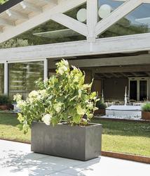 Millennium suorakaiteen muotoinen kukkalaatikko pyörillä - Antracite P99 x L38 x K39