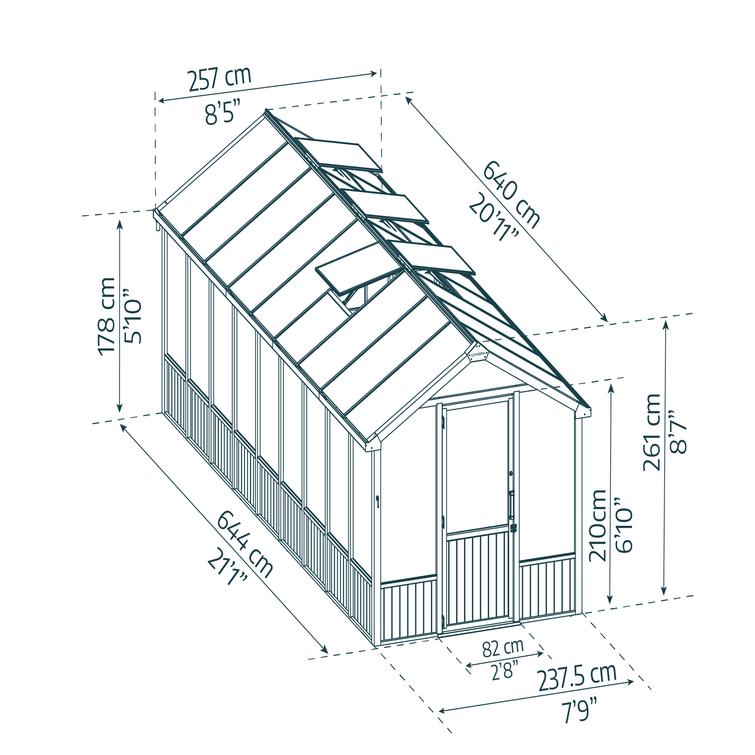 Kasvihuone setripuu Natura 15,3 m2 Palram - Canopia