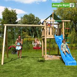 Jungle Gym Lodge leikkitornikokonaisuus ja Swing Module X'tra sekä liukumäki