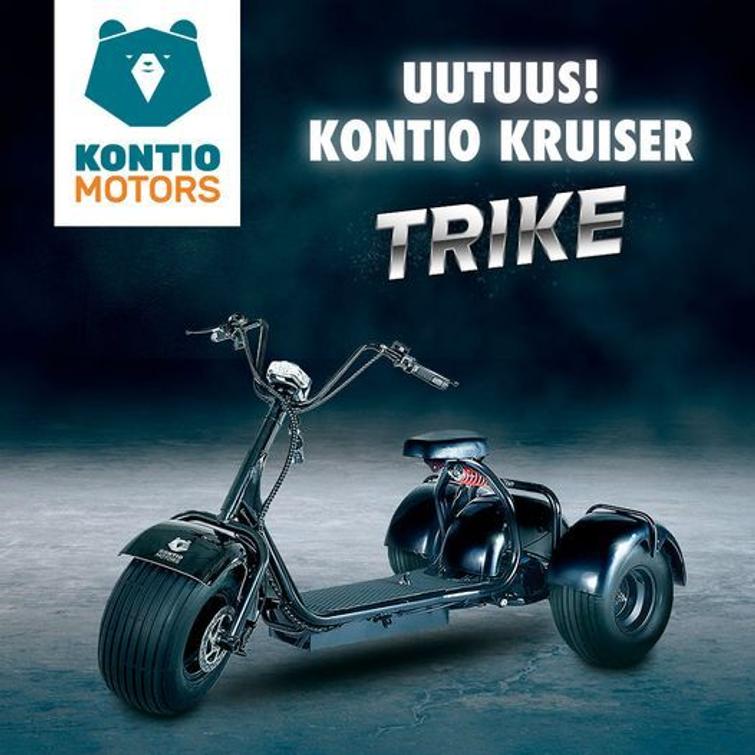 Kontio Motors Kruiser trehjuling svart med 1,2 kWh batteri.