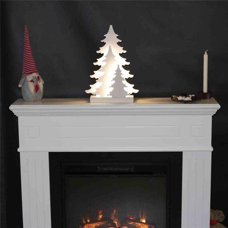 Julsilhuett 3D LED, med trädmotiv, NORDIC WINTER