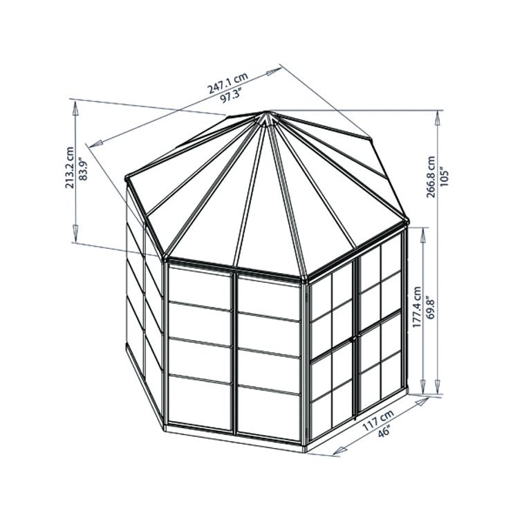 PALRAM Canopia Oasis hexagonal greenhouse 4 m2