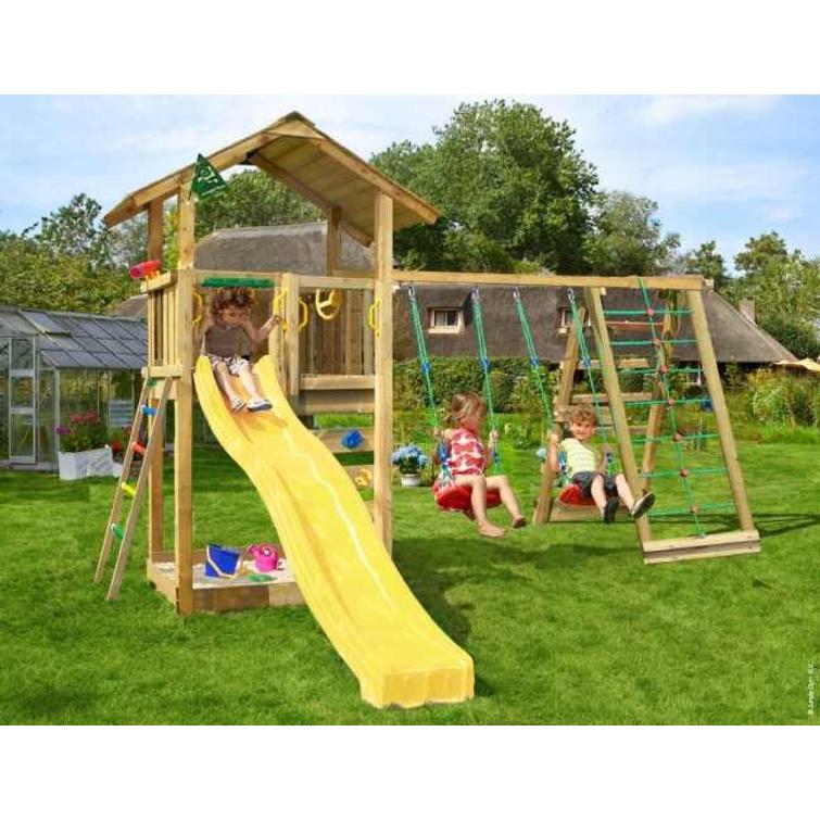 Lektorn Jungle Gym Sierra och kl&auml;ttermodul och gr&ouml;n rutschkana