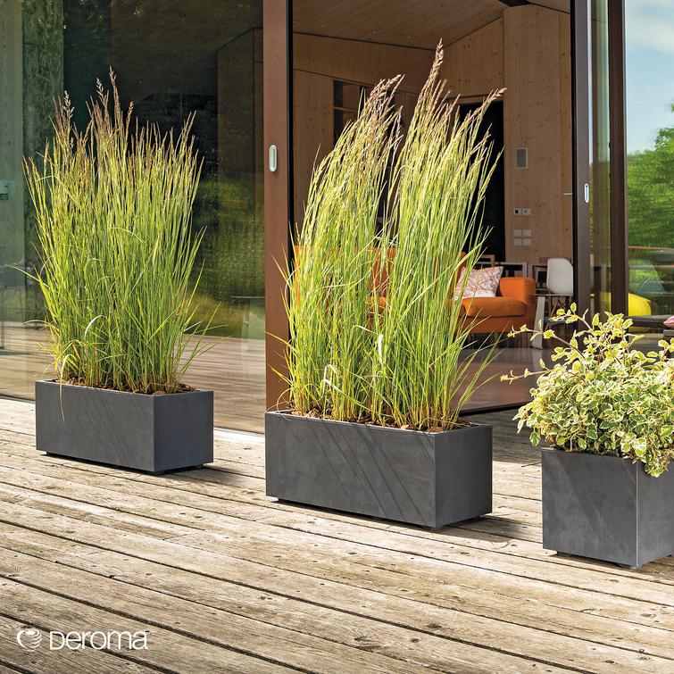 Millennium suorakaiteen muotoinen kukkalaatikko - Antracite P79 x L39 x K39