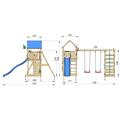 Play tower Jungle Gym Lodge 2.1 with Climb Module and blue slide