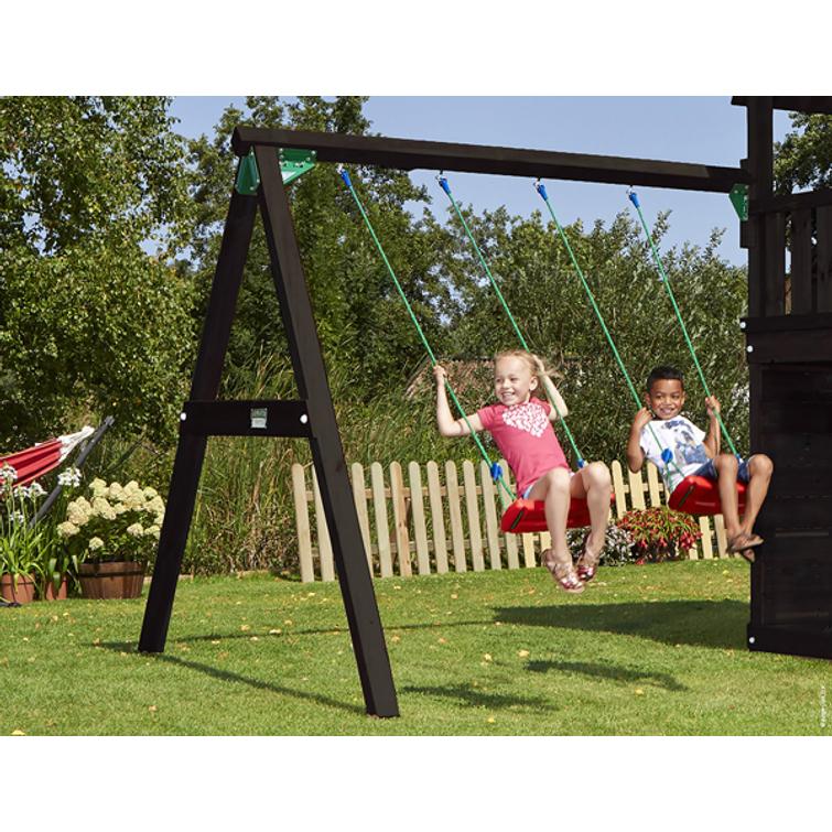 Jungle Gym Swing Module Xtra -kokonaisuus, sis. puutavaran, mustaksi petsattu.
