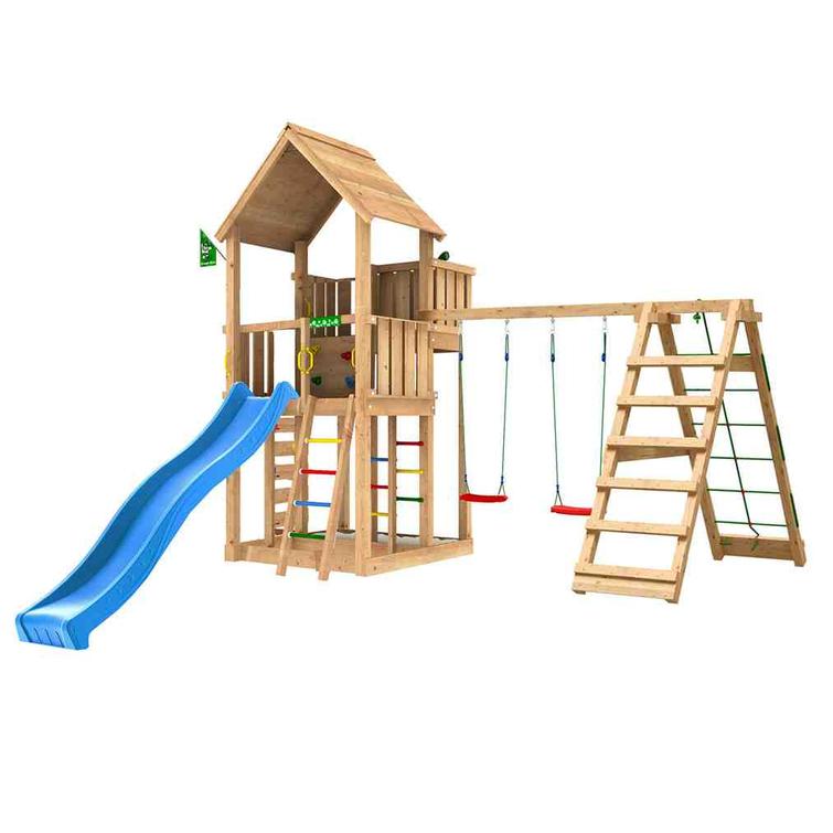 Lektorn Jungle Gym Palace 2.1, 2-kl&auml;ttermodul 220 och bl&aring; rutschkana