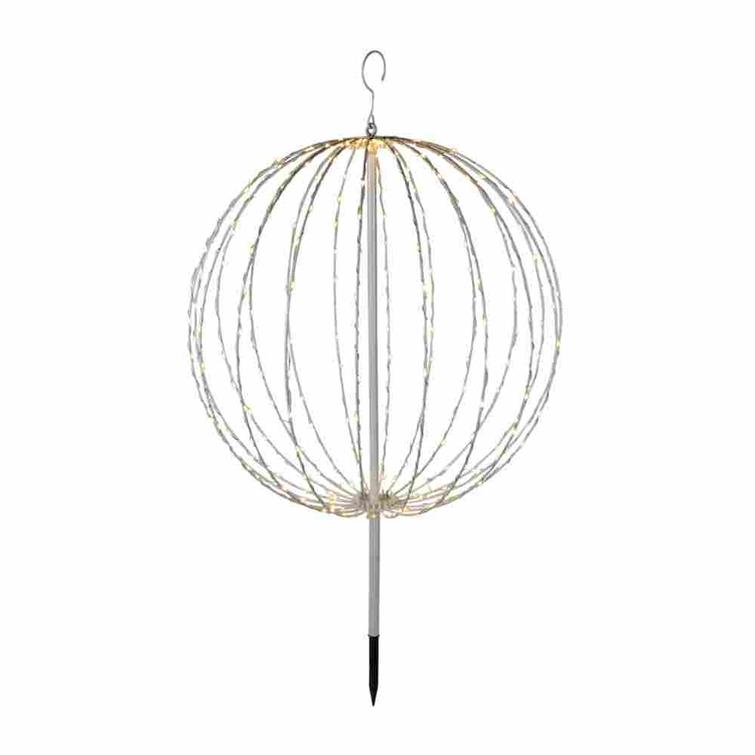 Metallipallo valkoinen, LED valoilla, 320 ledi&auml;, &Oslash;50 cm, 230V NORDIC WINTER