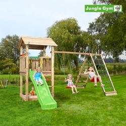 Leikkitornikokonaisuus Jungle Gym Casa ja Climb Module X'tra sekä liukumäki