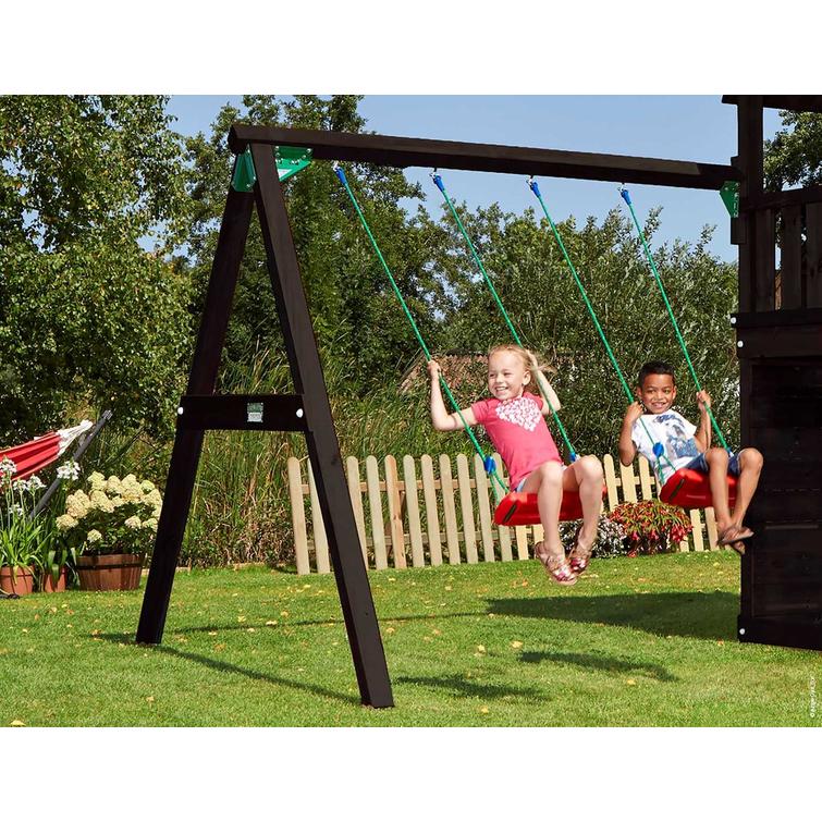 Jungle Gym Swing Module Xtra -kokonaisuus, sis. puutavaran, mustaksi petsattu.