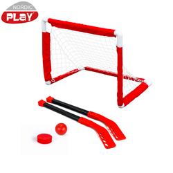 NORDIC PLAY Jääkiekkosetti sis. 2 maalia ja 4 mailaa - maalit: 0,61 x 0,45 x 0,40 m