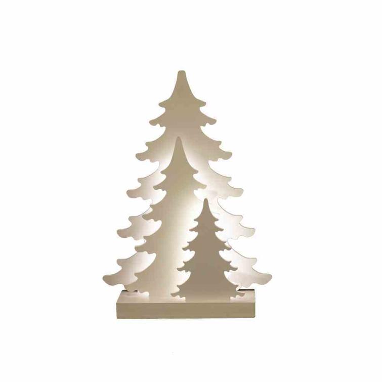 Julsilhuett 3D LED, med tr&auml;dmotiv, NORDIC WINTER