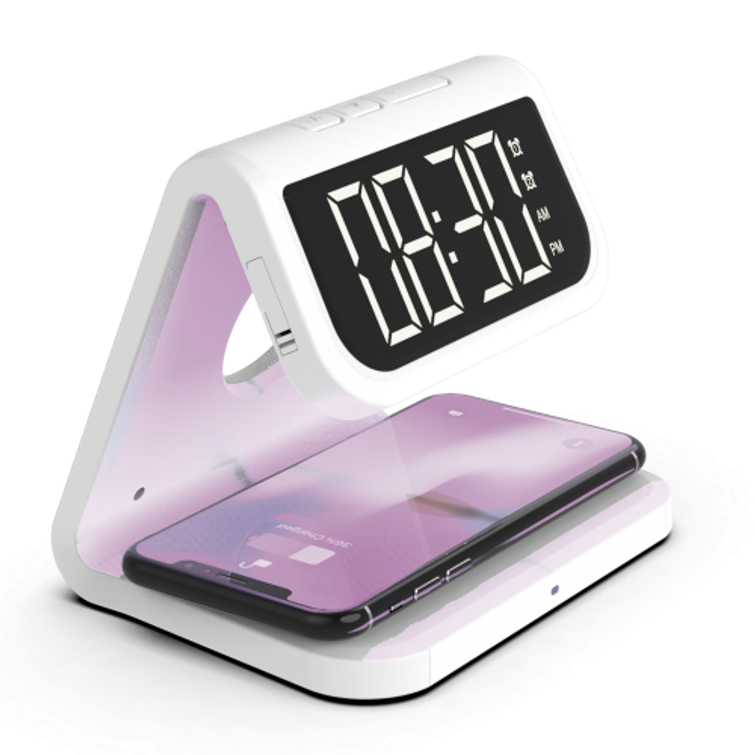 VENTUS W020 Herätyskello puhelimen latauksella ja desinfioinnilla