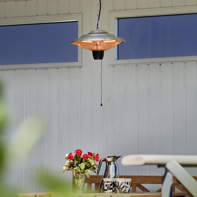 HORTUS Terassilämmitin ripustettava 1500 W, HA, Ø42 cm, hopea.