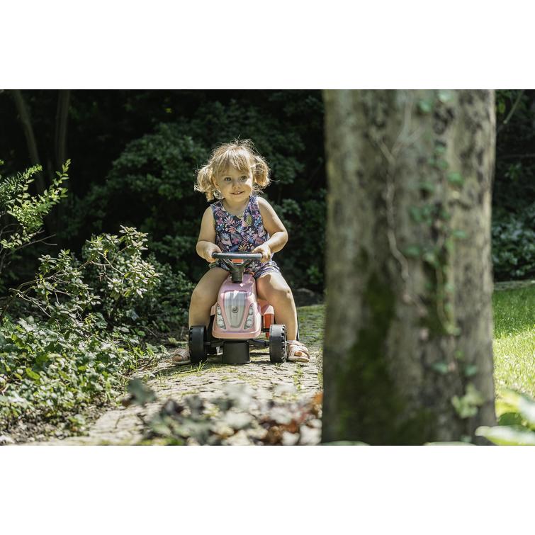 Falk baby New Holland pink children's tractor, with trailer, rake and shovel. 1-3 years.