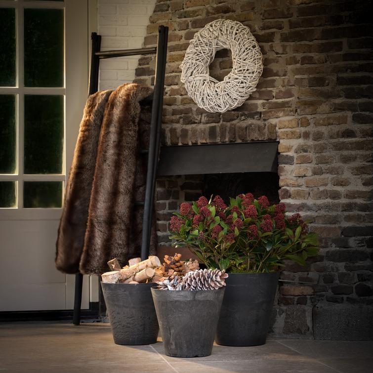 Claire ruukku art stone - Black Ø37 x K34