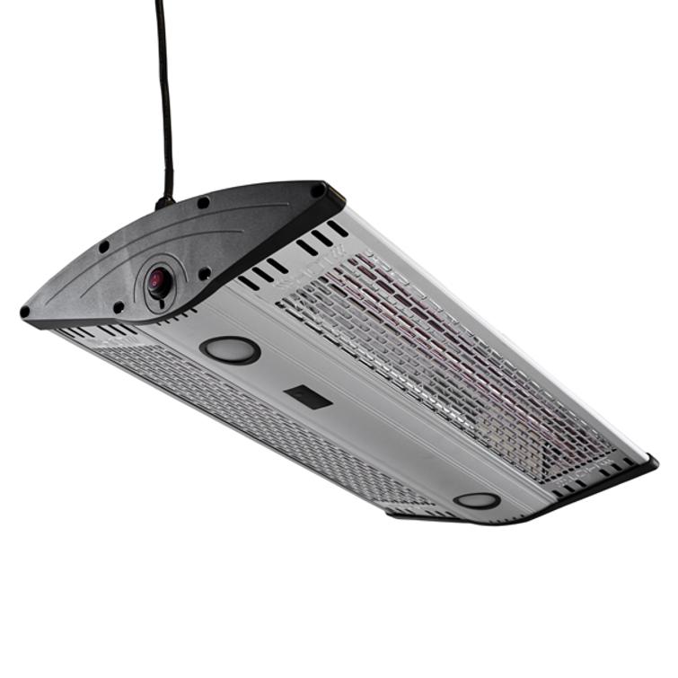 HORTUS Terassilämmitin ripustettava 1000/2000 W, GT, kaukosäätimellä, hopea.