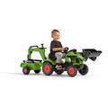 FALK children's pedal tractor with Claas loader, excavator, and trailer