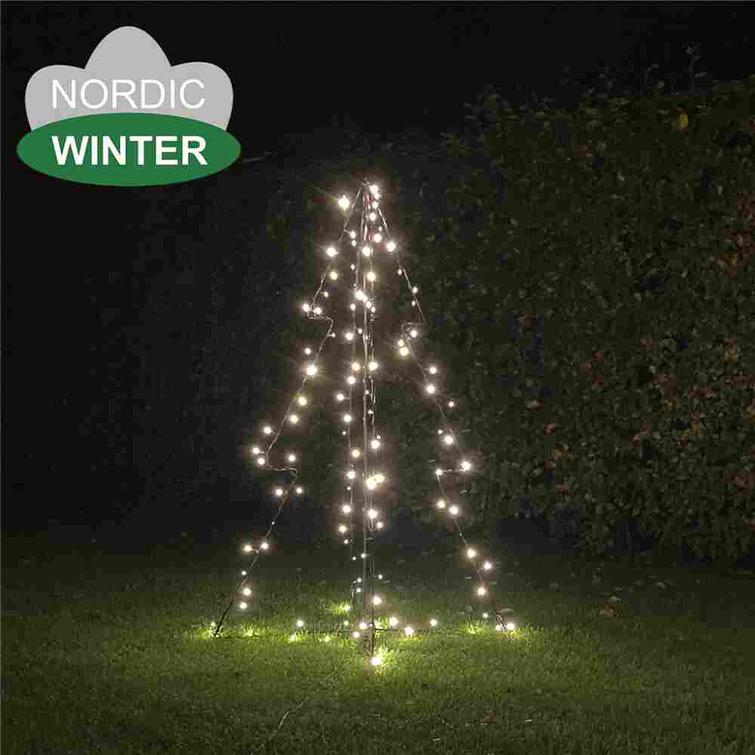 Metallinen joulukuusi, 120 cm, 130 LED -valoa NORDIC WINTER