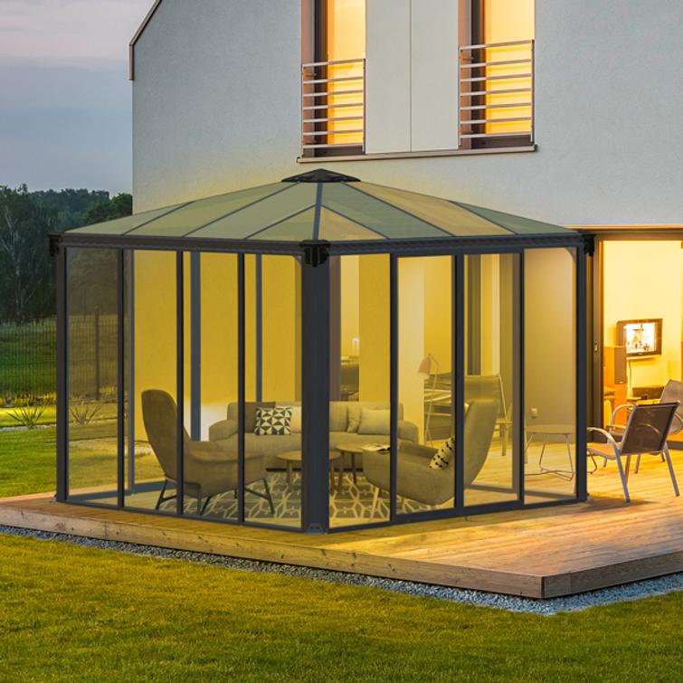 PALRAM Ledro 3000 suljettu puutarhapaviljonki, antrasiitti.