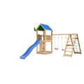Play tower Jungle Gym Lodge 2.1 with Climb Module and blue slide