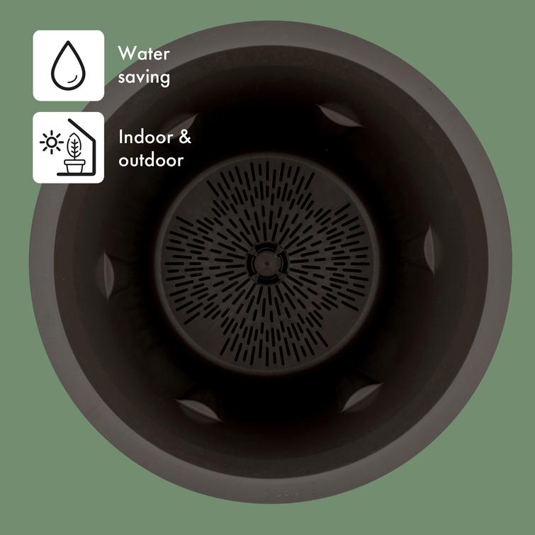 Millennium pyöreä ruukku pyörillä - Brownstone Ø59 x K49