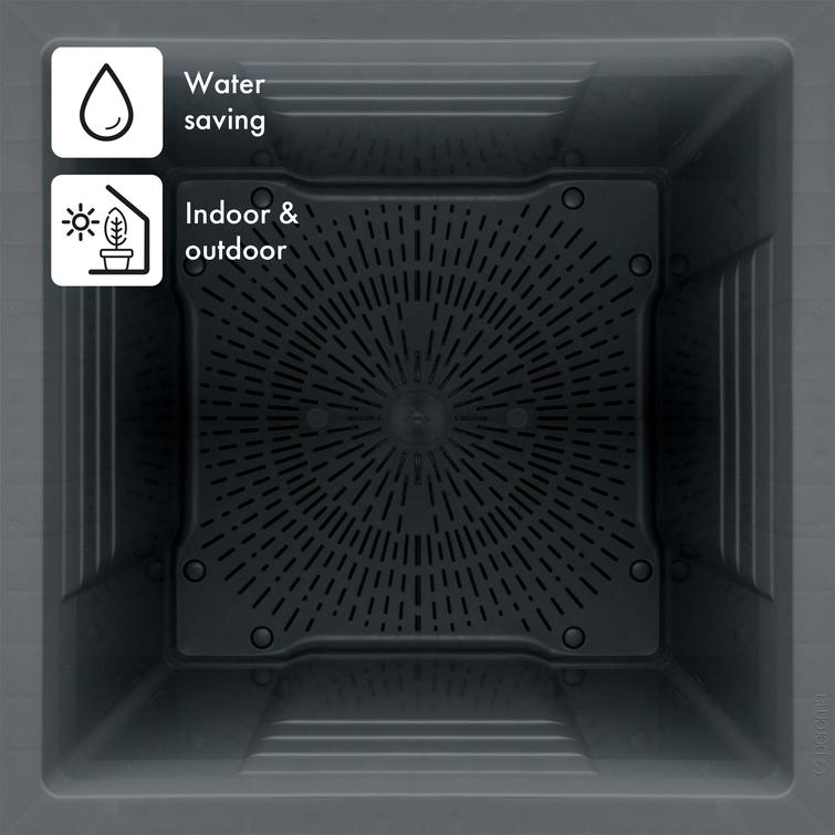 Millennium neliön muotoinen ruukku pyörillä - Anthracite P48 x L49 x K49