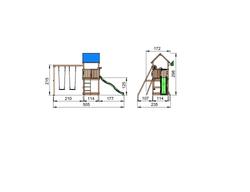 Leikkitornikokonaisuus Jungle Gym Castle ja Swing Module X'tra sekä liukumäki