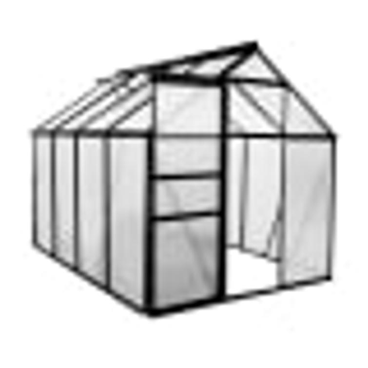 Kasvihuone Green Land, alumiinirunkoinen 4,8 m² musta.