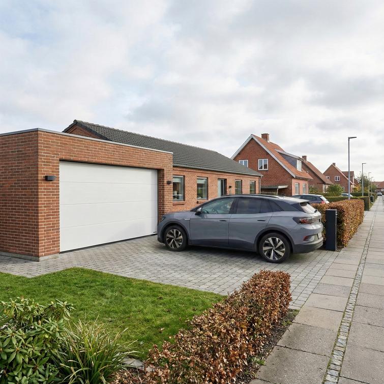 Autotallinovi 240 x 200 cm moottorilla, valkoinen NORDIC HOME