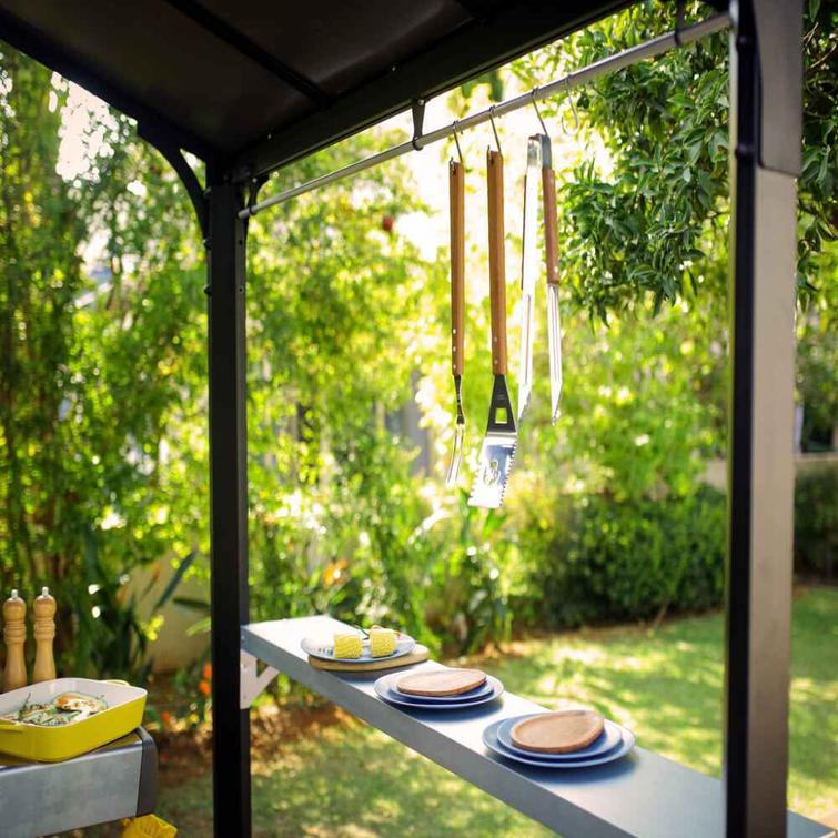 PALRAM Canopia Grill Pavilion-Summer Kitchen BBQ Austin 2400