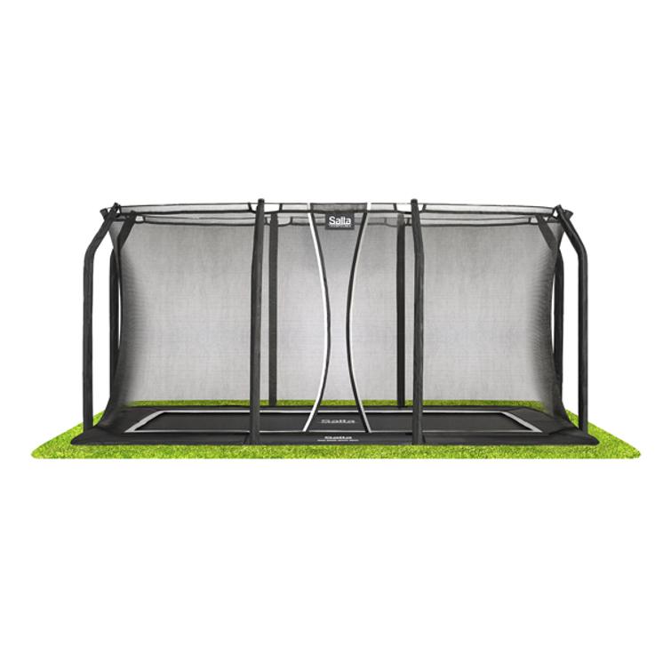Salta Trampoliini Royal Baseground 396x244 cm, musta, sis. turvaverkon.