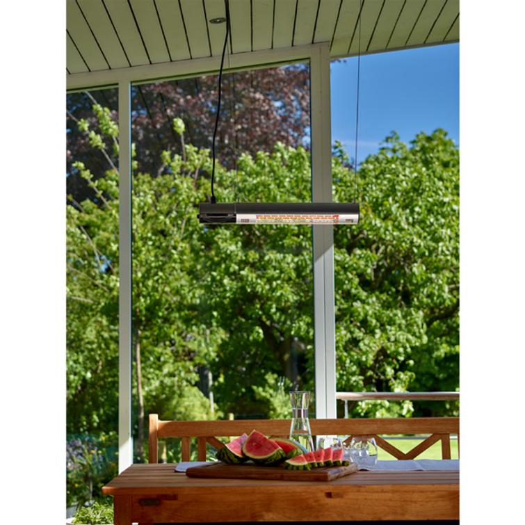 HORTUS Terassilämmitin seinämalli 1500 W, GT, musta, kaukosäätimellä, musta.