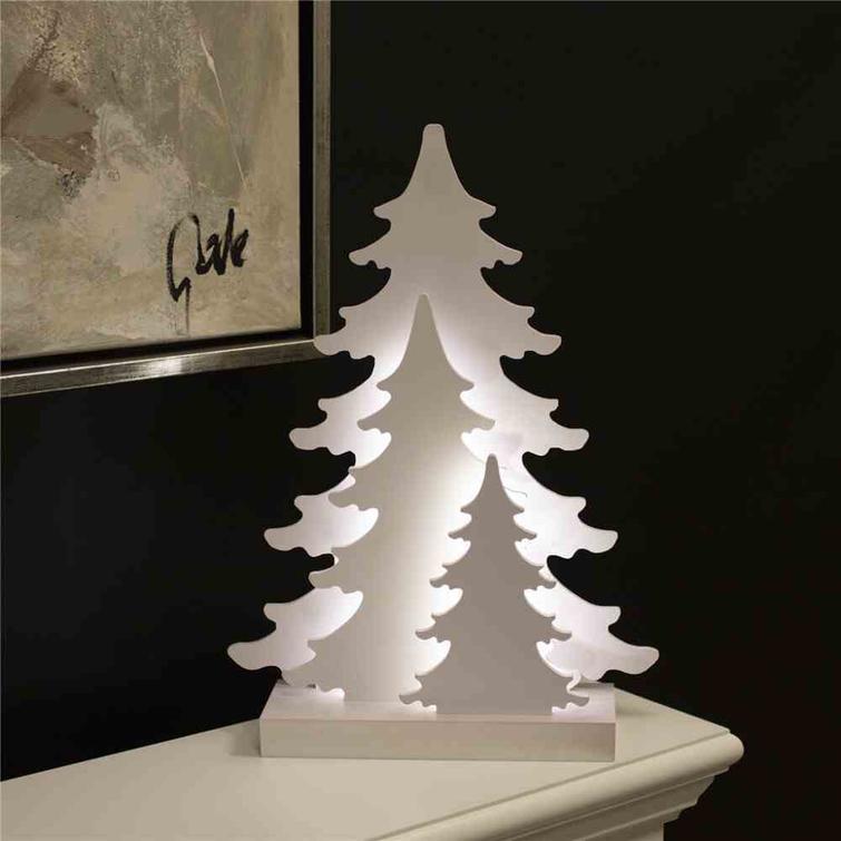 Julsilhuett 3D LED, med trädmotiv, NORDIC WINTER