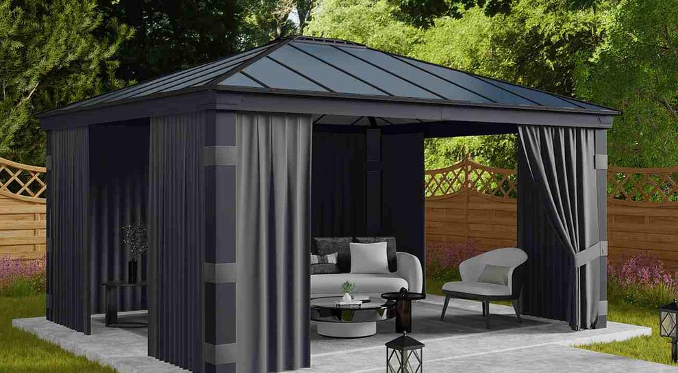 Curtains and mosquito nets for patio roofs