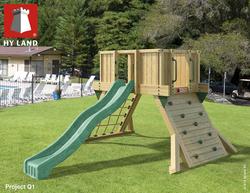 HY-LAND, malli 1 Q, sis&auml;lt&auml;&auml; puuosat. EN1176. Hyv&auml;ksytty julkisiin kohteisiin.