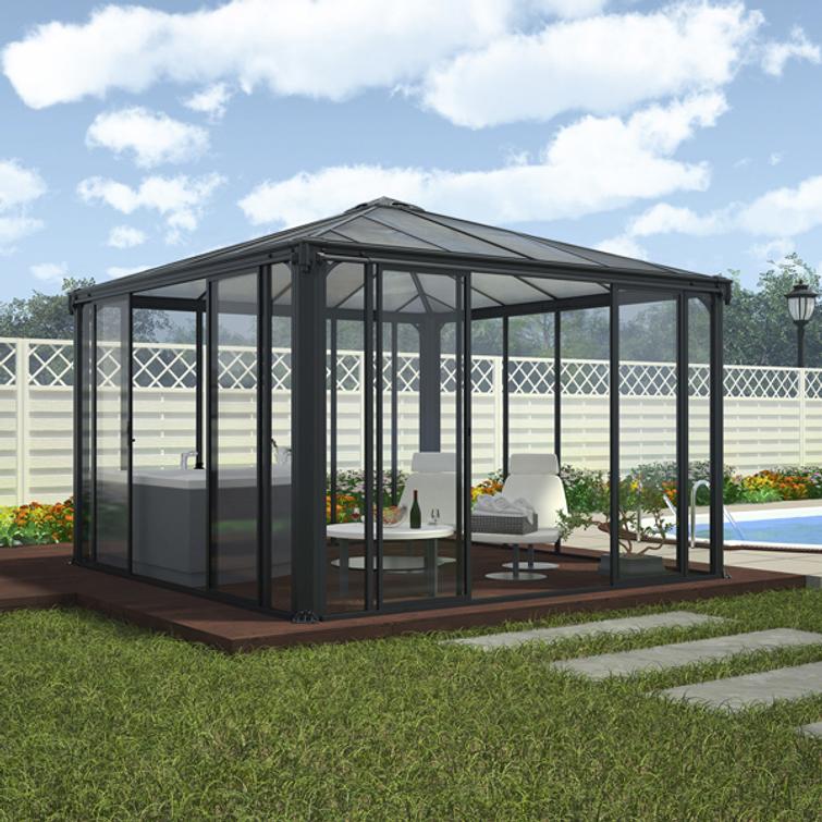 PALRAM Ledro 3000 suljettu puutarhapaviljonki, antrasiitti.