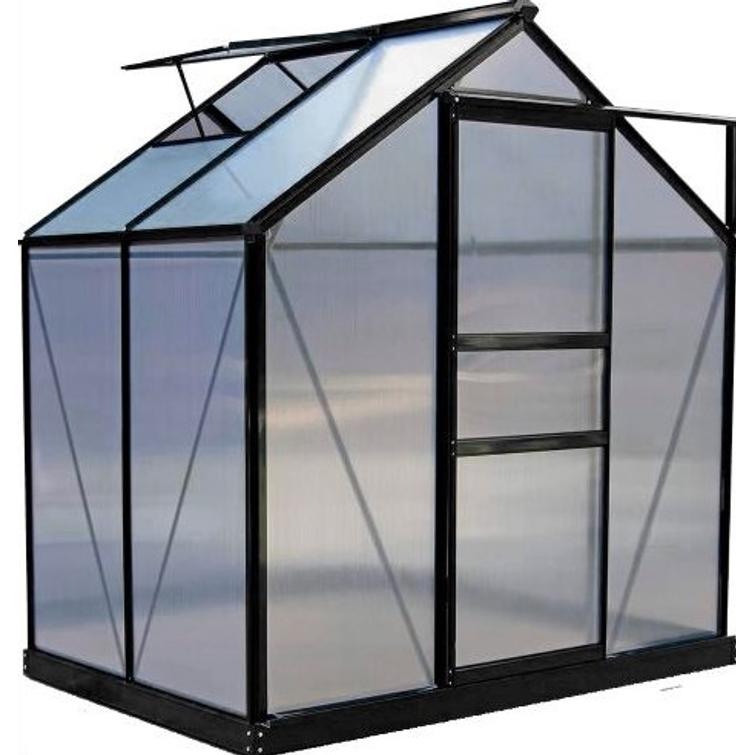 Kasvihuone Green Land, alumiinirunkoinen 2,3 m&sup2; musta. 