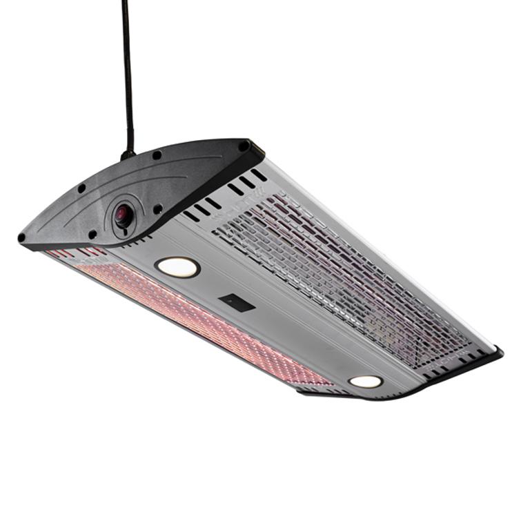 HORTUS Patio heater, hanging 1000/2000 W, GT, with remote control, silver.