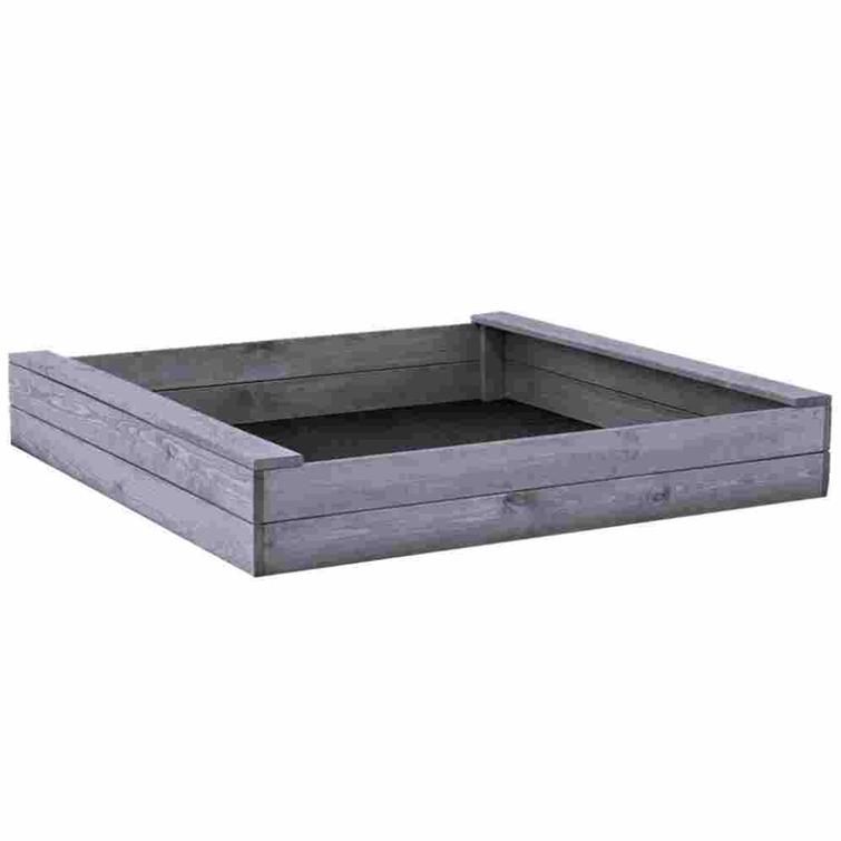 Hiekkalaatikko Slim 120 x 120 cm, pohjamaalattu harmaa NORDIC PLAY