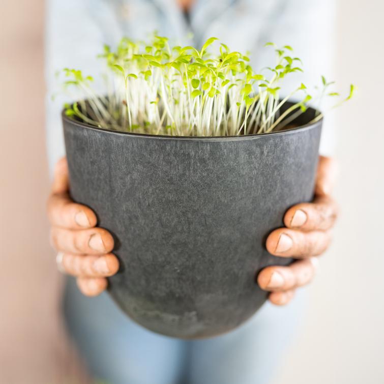 Bola ruukku art stone- Black Ø28 X K24