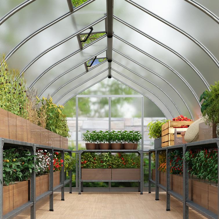 Kasvihuone Bella 6 m2, hopeanvärinen runko, Palram - Canopia