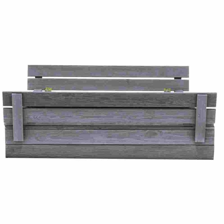 Sandbox 120 x 120 cm, folding bench cover, primed grey NORDIC PLAY