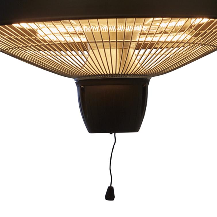 HORTUS Terrassvärmare, hängande 600/1500 W, HA, Ø42 cm, svart.